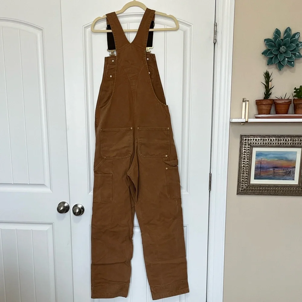 Carhartt Relaxed Fit Bib Overalls 28x30 STAINED SEE PICTURES - Picture 10 of 14